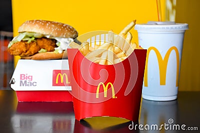 The McDonald`s logo. Editorial Stock Photo